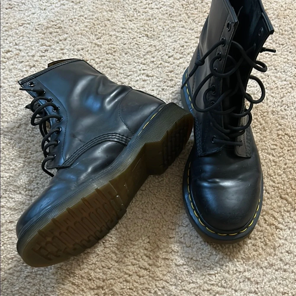 Dr. Martens Black Combat Boots - Picture 2 of 3
